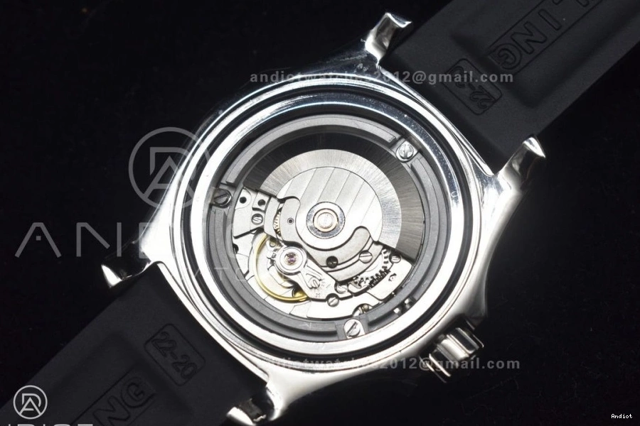 Edition Best 1:1 Dial Superocean 478 Black Bezel Resilient Strap A 44 TF Orange On Rubber Automatic Black 0814